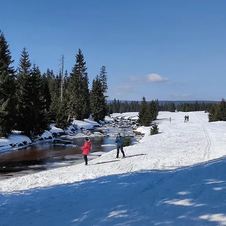 Enjoyharrachov - Atraktivni Klidny Klimatizovany Apartman 20 V Centru Harrachova S Parkovanim, Wifi-Wlan, Sat, Herni Konzoli, Ipad, Netflix Zdarma, Moznosti Dobijeni Auta, Vyhledem Do Zahrady A Na Romanticky Kostelik Exterior photo